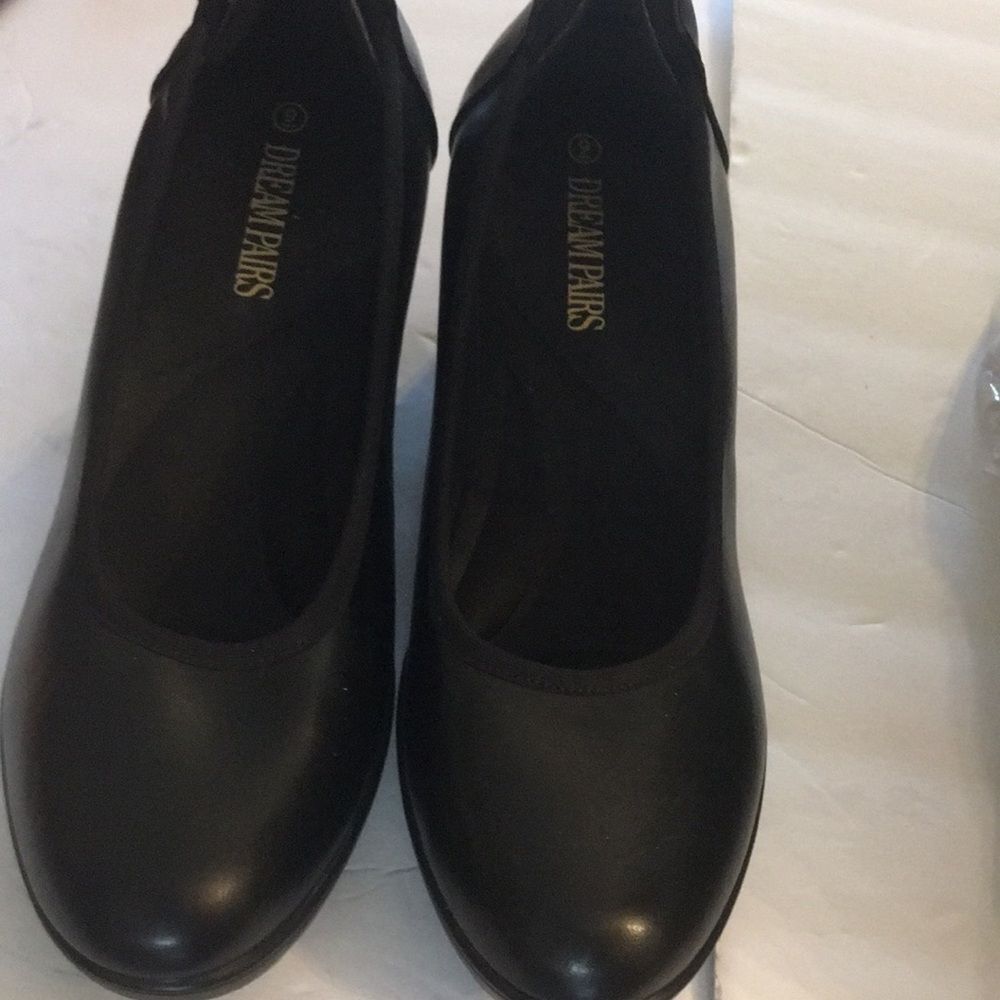 DREAM PAIRS Low Chunky Heels for Women Black Mary Jane Pumps Size 9 M